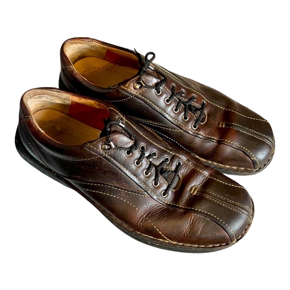 Clarks Nebulae Style Mens 10.5 M Brown Leather Lace Up Casual Shoes 10.5
